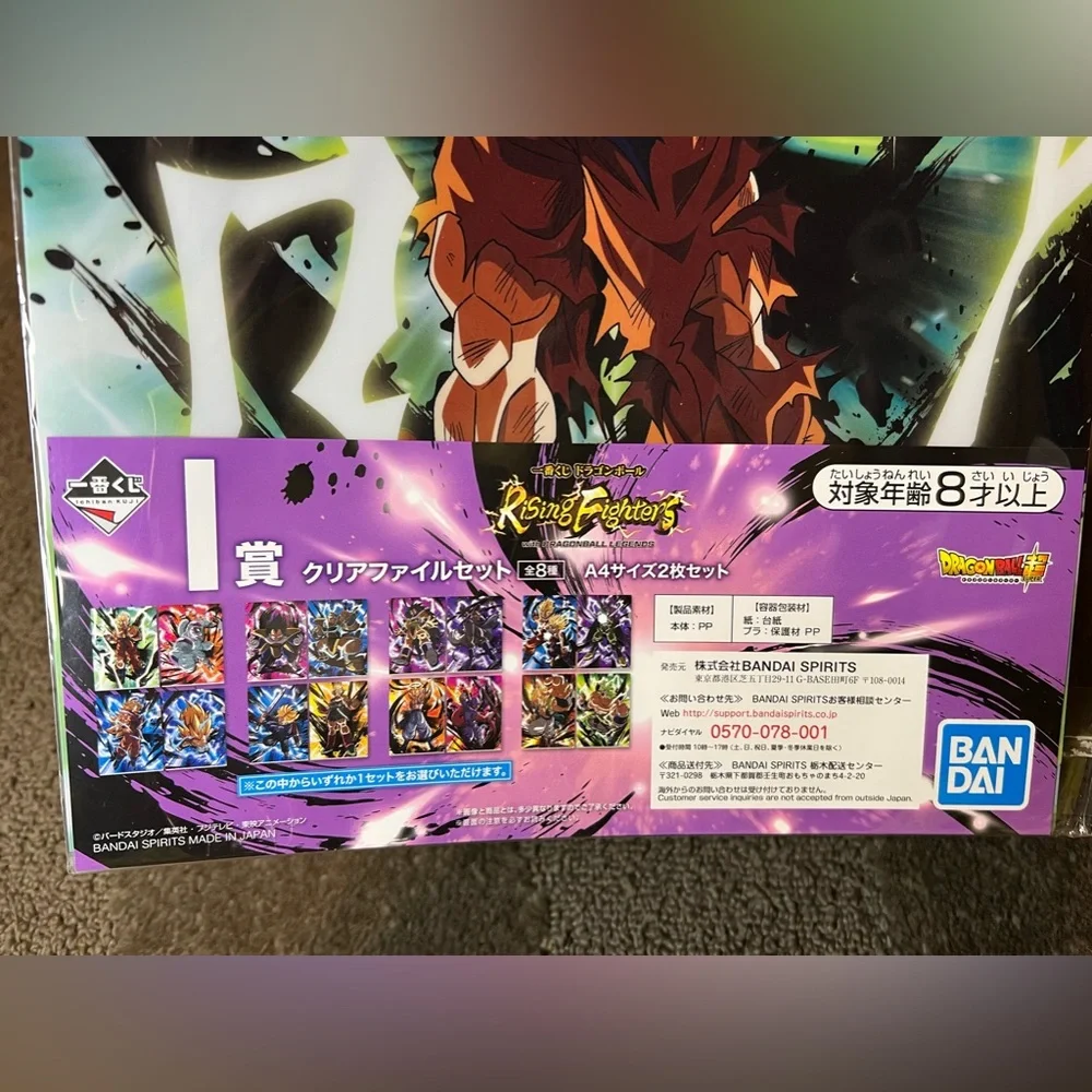 Dragon Ball Z Super Clear File Folder Plastic Anime Japan Exclusive Set of 2 DBZ